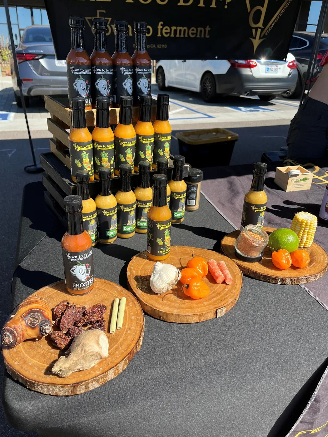 Fermented local specialties at a market stall