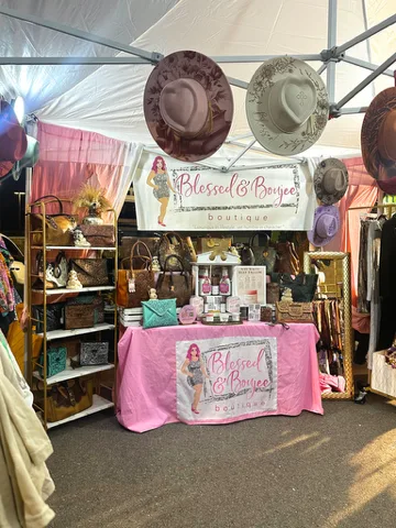 A market stall filled with local goods