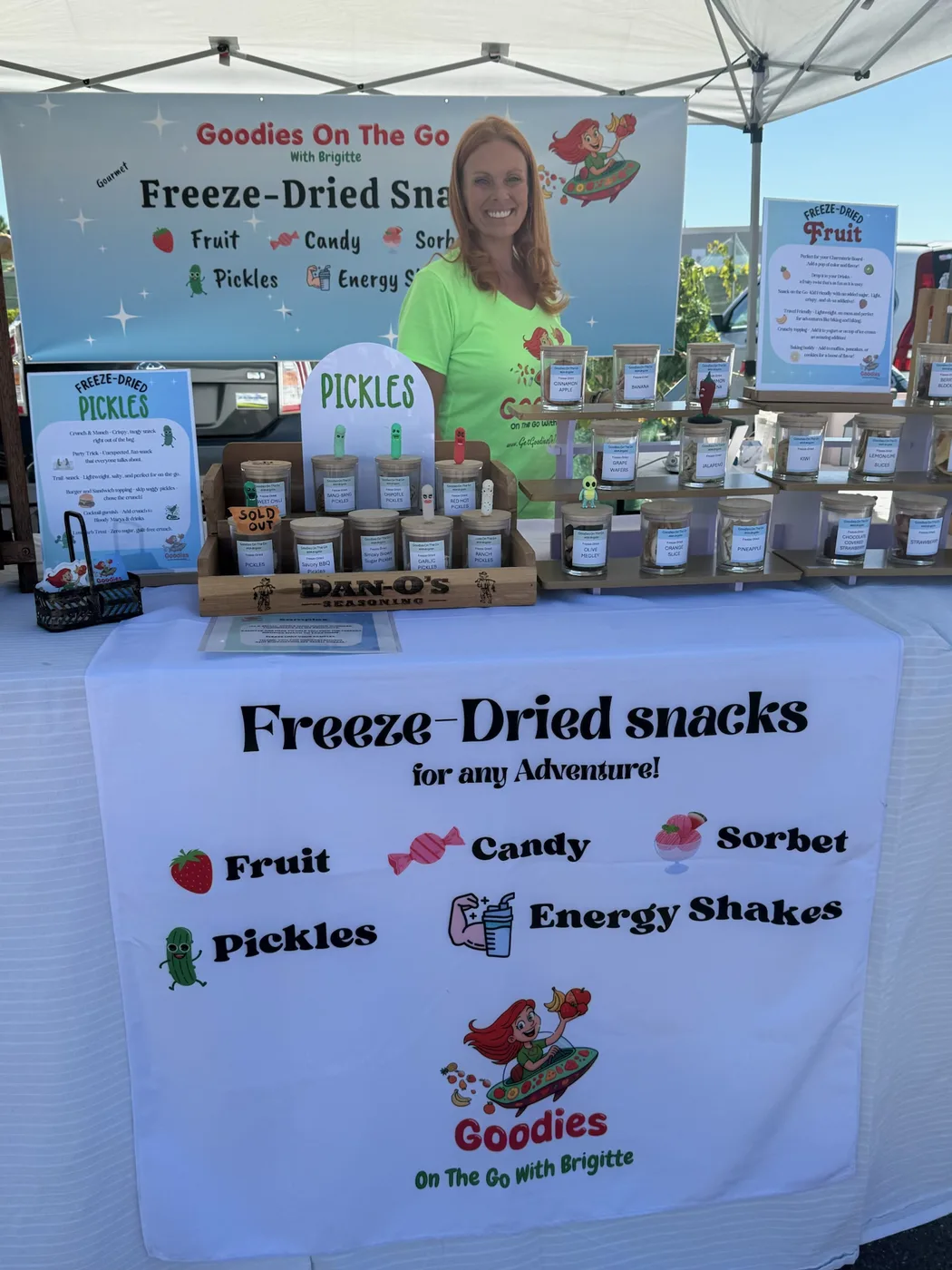 Freeze-dried snacks and sweets at a local vendor's stall